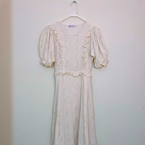 Cream White Rustic Zara long length all season dress